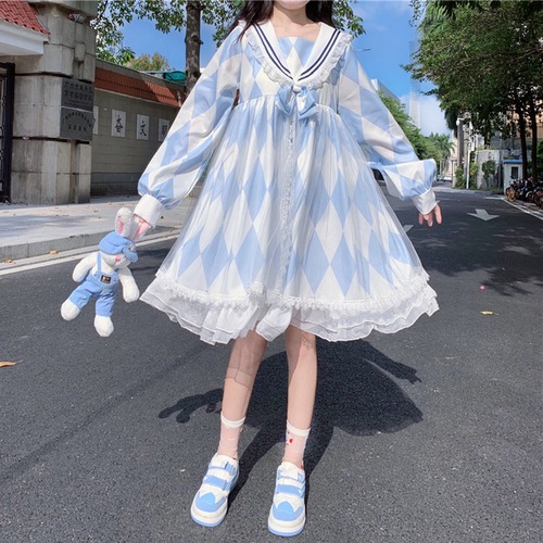 ✞ ネイビー♡メッシュ ロング ✞ゴスロリ SM ミリ 甘ロリ クラロリ 和ロリ エレガント 黒ロリ 姫ロリ 華ロリ BB-BB31527887771