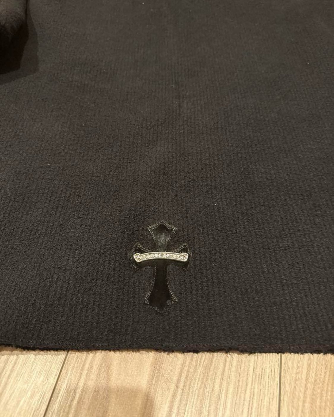 CHROME HEARTS クロムハーツ ハラコ クロスパッチ ハイネック ニット