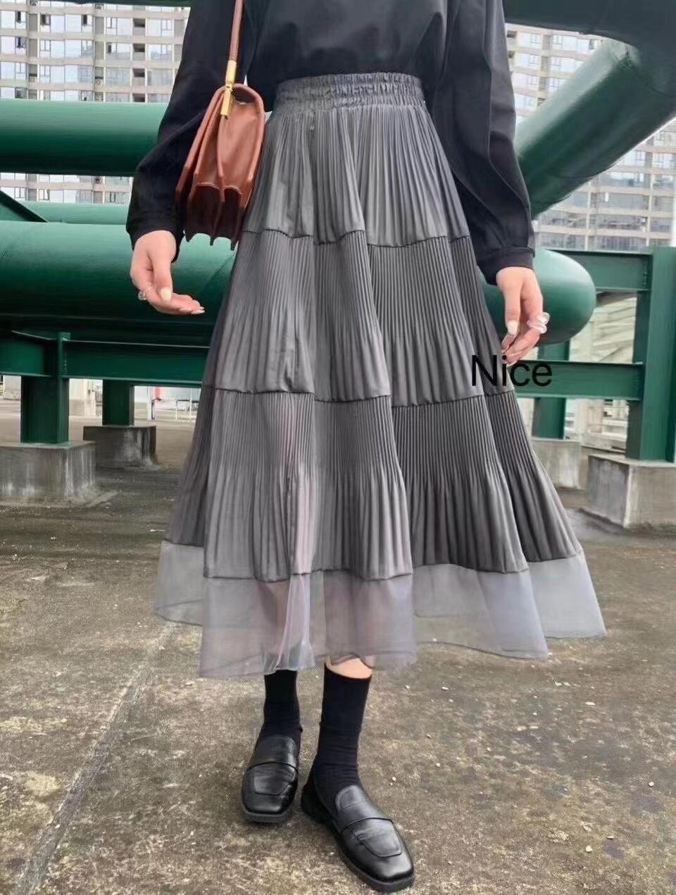 ランダムプリーツ　スカート　AJ11394-A008