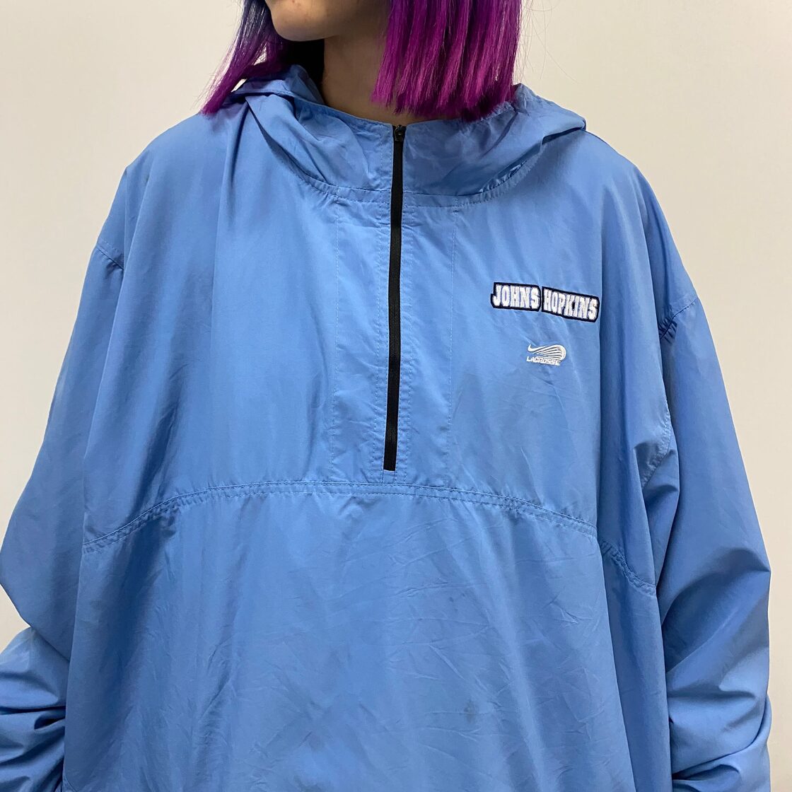 00年代 NIKE TEAM ナイキ カレッジチームロゴ 刺? ハーフジップ プル 