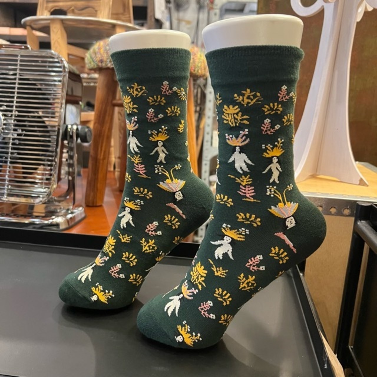 TOPANGA Socks  Lady's Art Socks　Forest Fairy　アートソックス　　森の妖精　グリーン　緑　妖精　レディースソックス　靴下