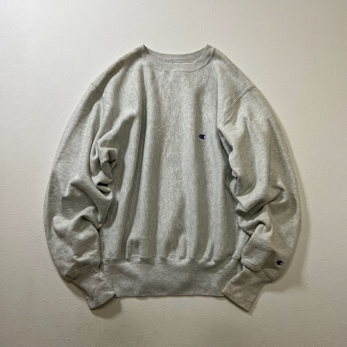 90s USA Champion REVERSE WEAVE Dead stock　無地　スウェット　トレーナー　プルオーバー　チャンピオン　リバースウィーブ　デッドストック　霜降りグレー　L 古着