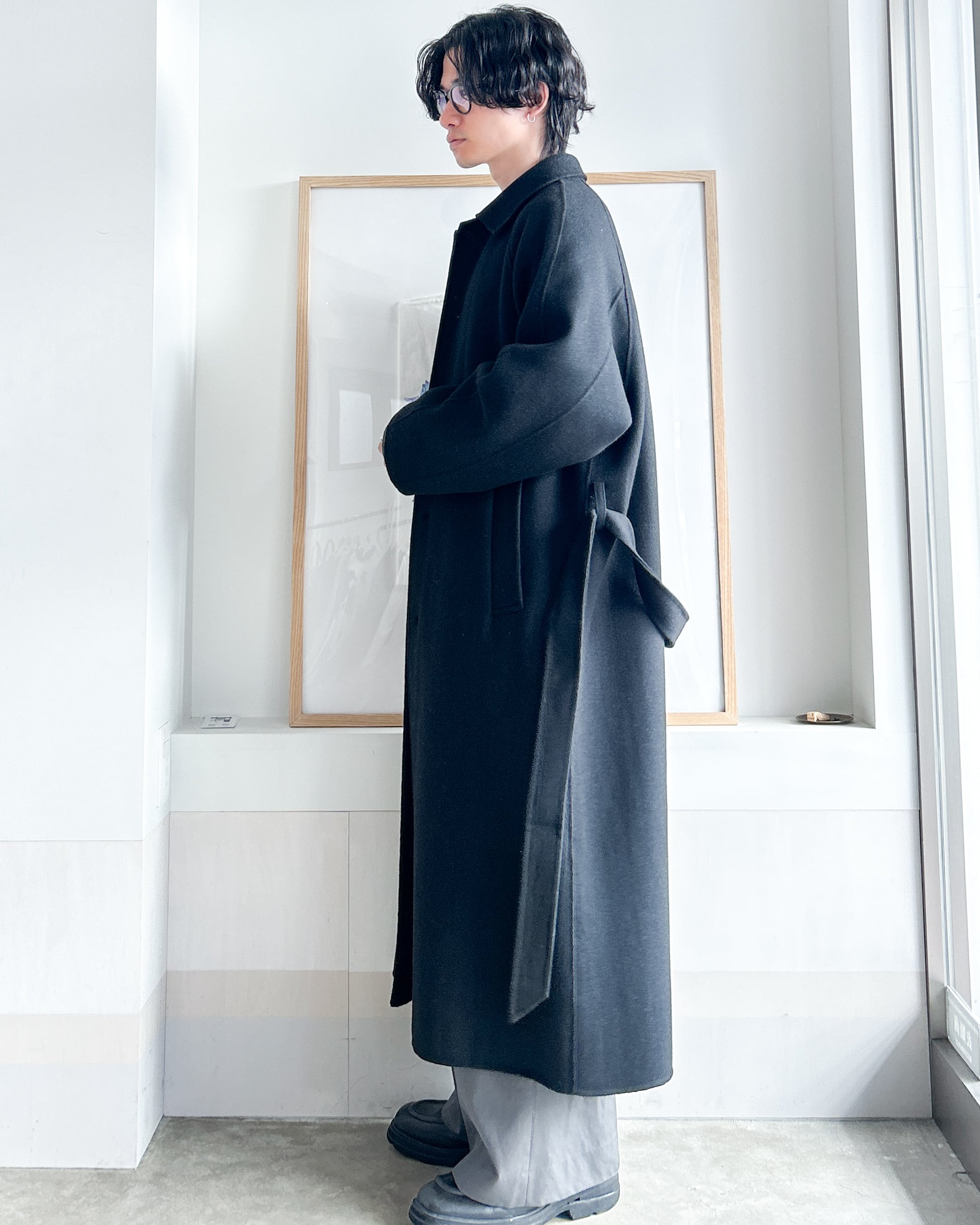 MB メルトンコート　ストールセット Super170s Prime-Over Melton Balmachan Coat