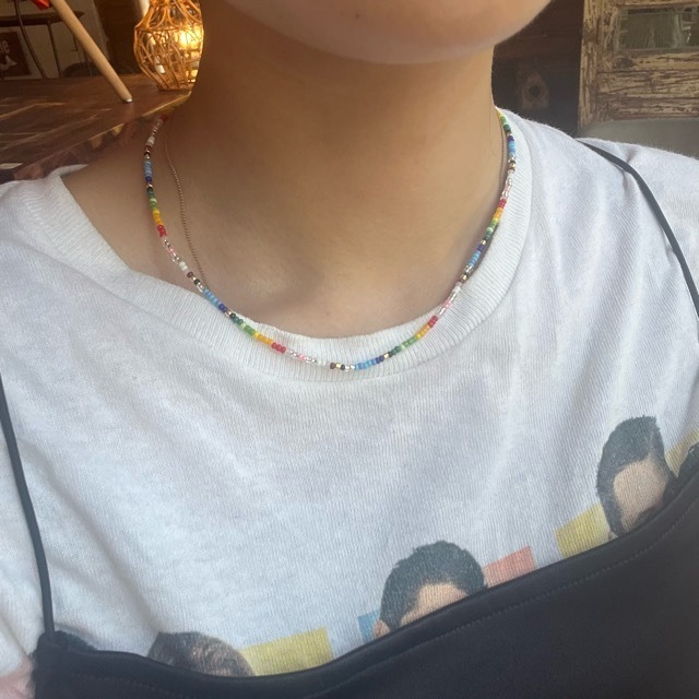 TOPANGA Jewelry　Rainbow color beads necklace　レインボーカラービーズネックレス　beads　ネックレス　ギフト　プレゼント