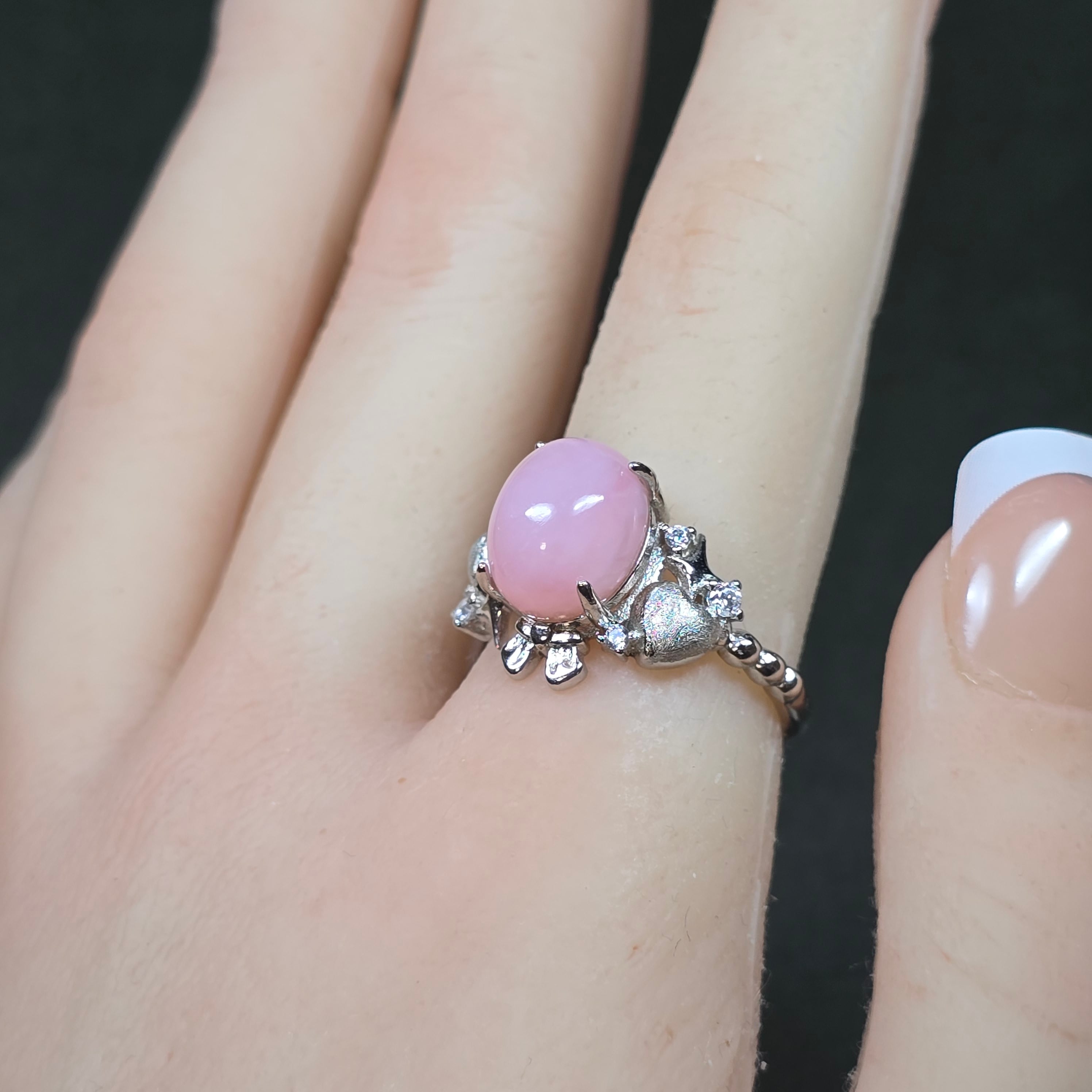 ピンクオパール リング ピンクオパール 指輪 シルバー キラキラ | Momi