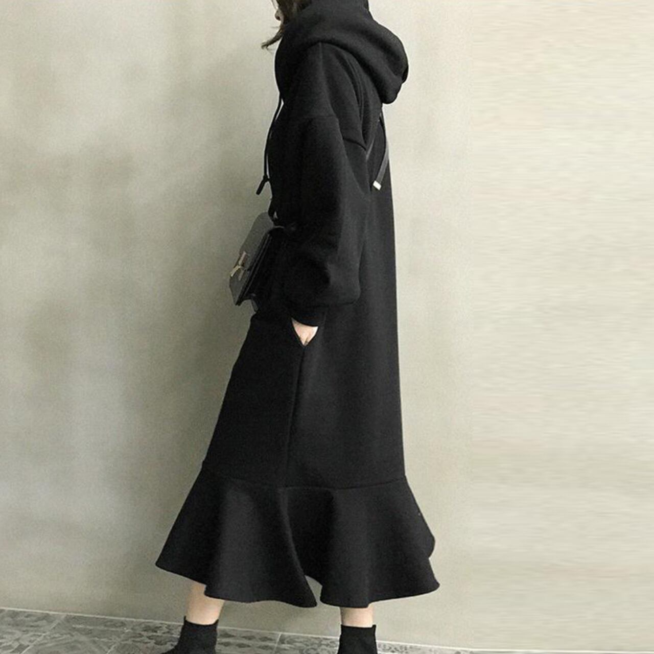 スウェット フード マーメイド ワンピース 2color 341214