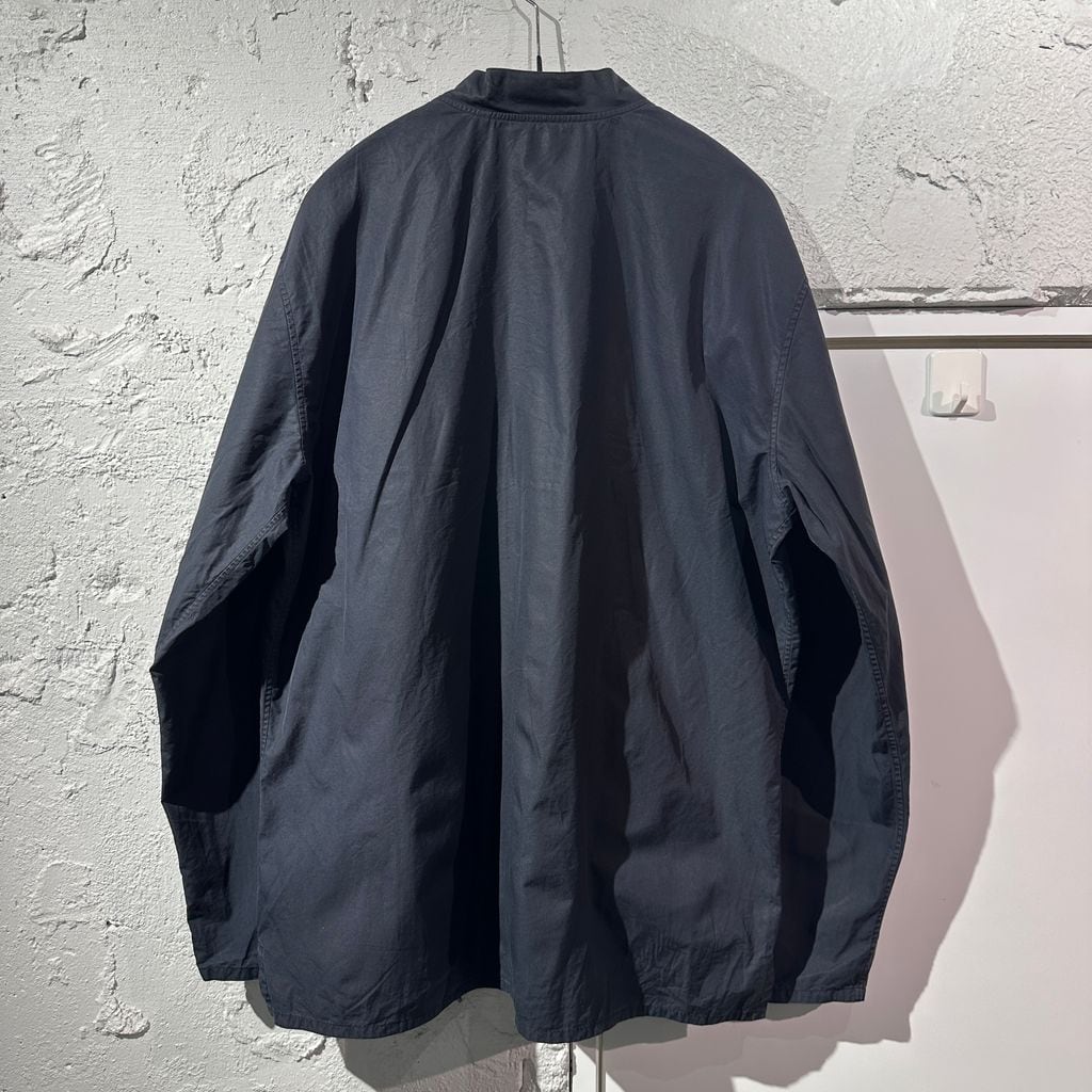 HERMES エルメス Half Zip No Collar Shirt ノーカラーシャツ ブラック