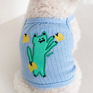 animal friends crop top(blue)