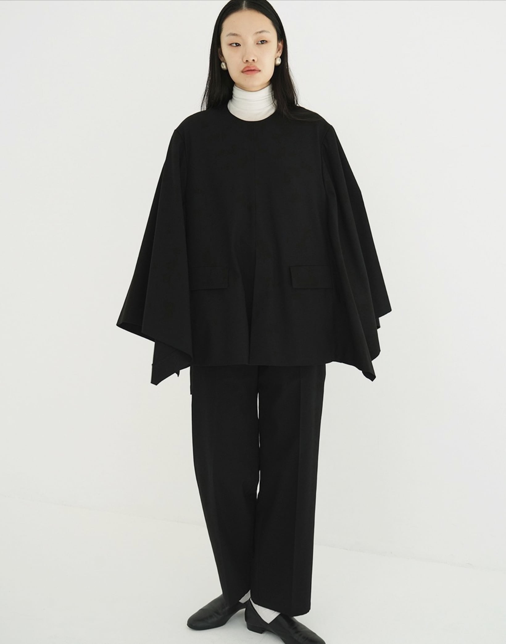 CLANE JACKET DETAIL CAPE TOPS | FLICKA ASHIYA