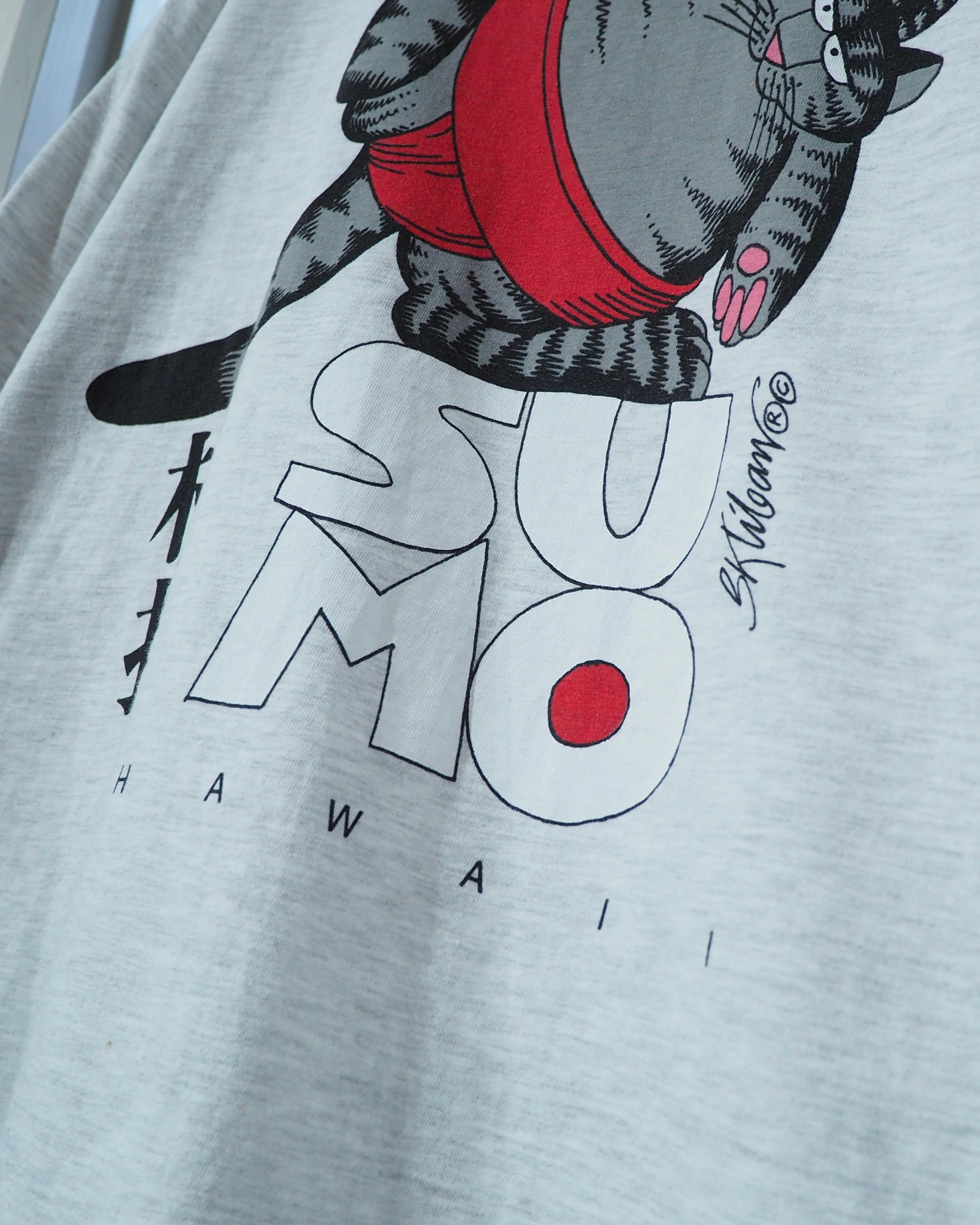 1990s " Made in USA - Kliban Cat " " 相撲 ‐ SUMO " Double-side printed vintage loose Tee