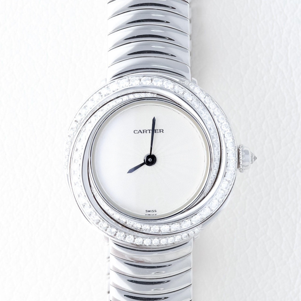 カルティエ ラウンドトリニティ 金無垢 WG 純正ダイヤモンド ブレスレット