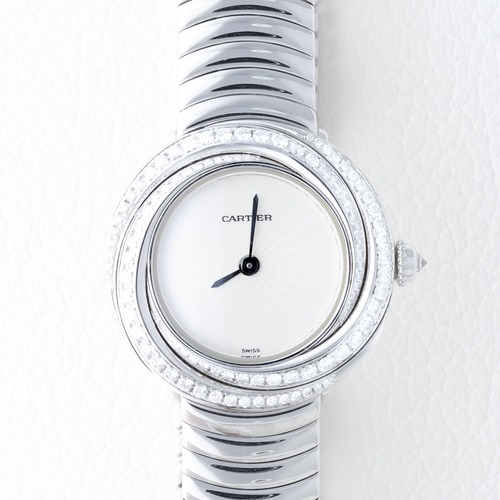 カルティエ ラウンドトリニティ 金無垢 WG 純正ダイヤモンド ブレスレット