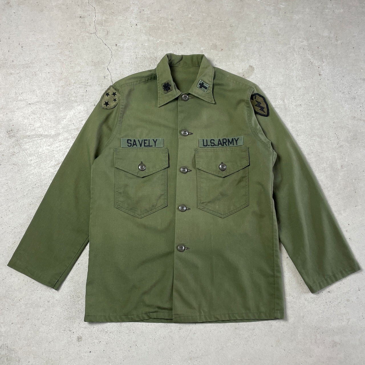 70年代〜 U.S.ARMY 米軍実品 ユーティリティシャツ メンズM相当 古着 