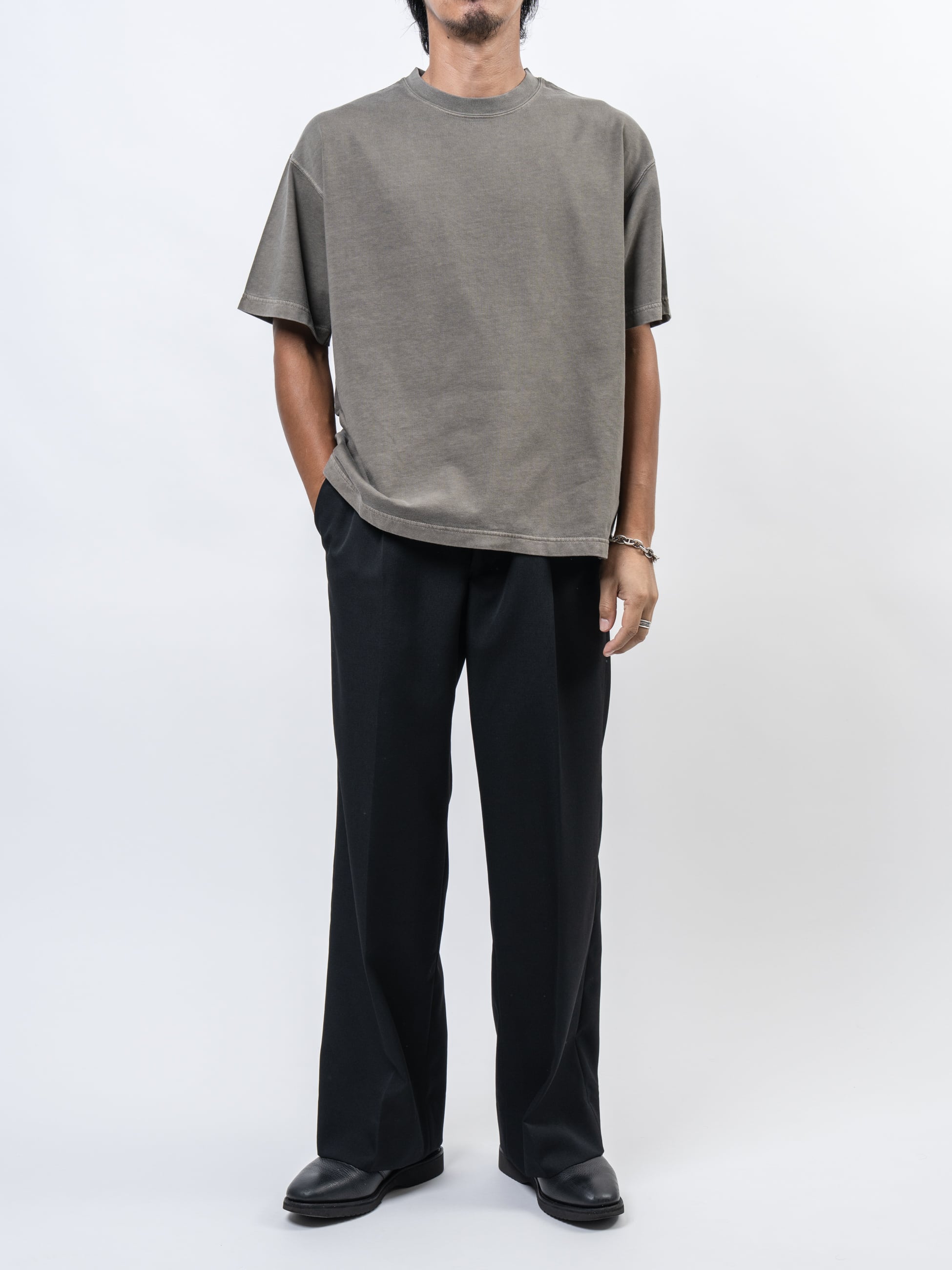 Organic Cotton Pigment Dyed Relax Fit T-shirts (khaki) | OVY