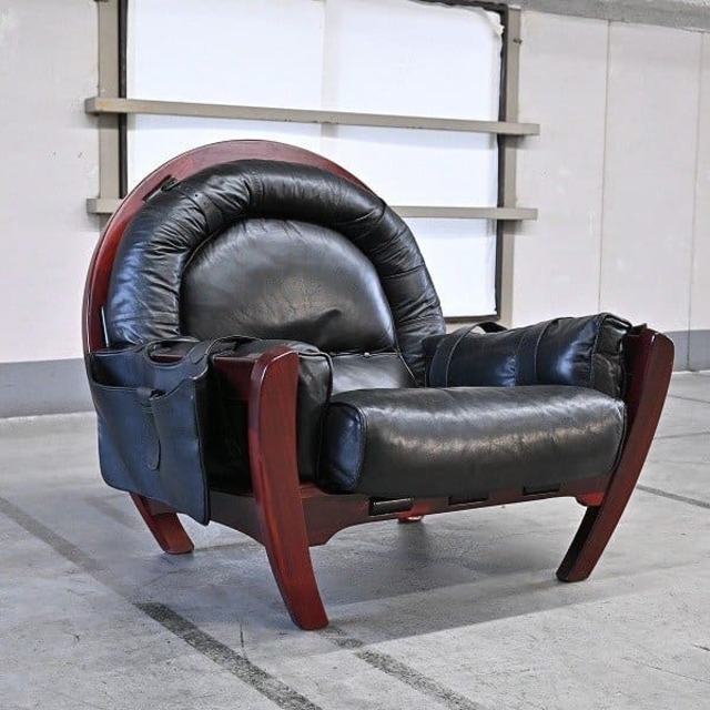 希少 イタリア製 Frigerio di Desio 1人掛けソファb 本革 ビンテージ アンティーク リビング【中古家具/中古インテリア/USED家具ユーズド家具/リサイクル】