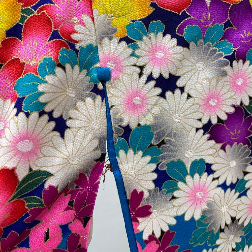 本振袖 引き振袖 正絹 水色 ブルー 桜 ピンク 花柄 古典 刺繍 結婚式 