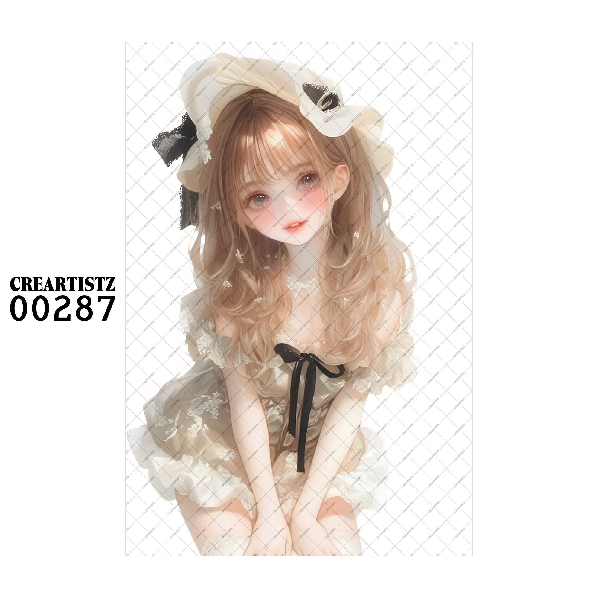 00287 ガール キュート オリジナル ペーパー/ステッカー 4枚セット CREARTISTZ