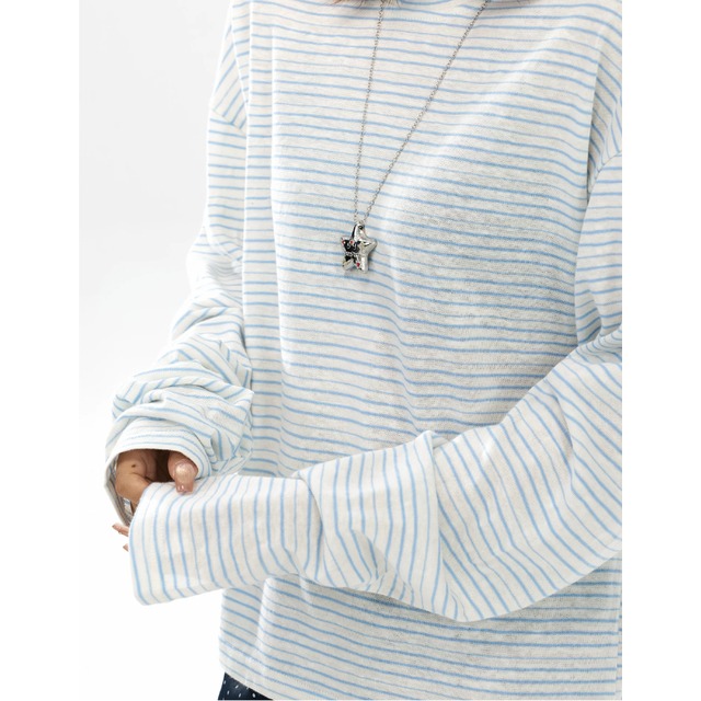 relaxed borde long tee　リラックスボーダーロングティー　J2166