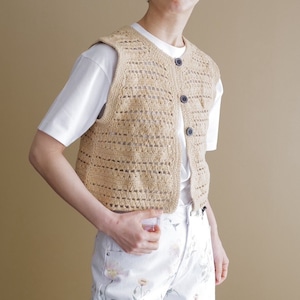 かぎ針編みベスト(ベージュ)