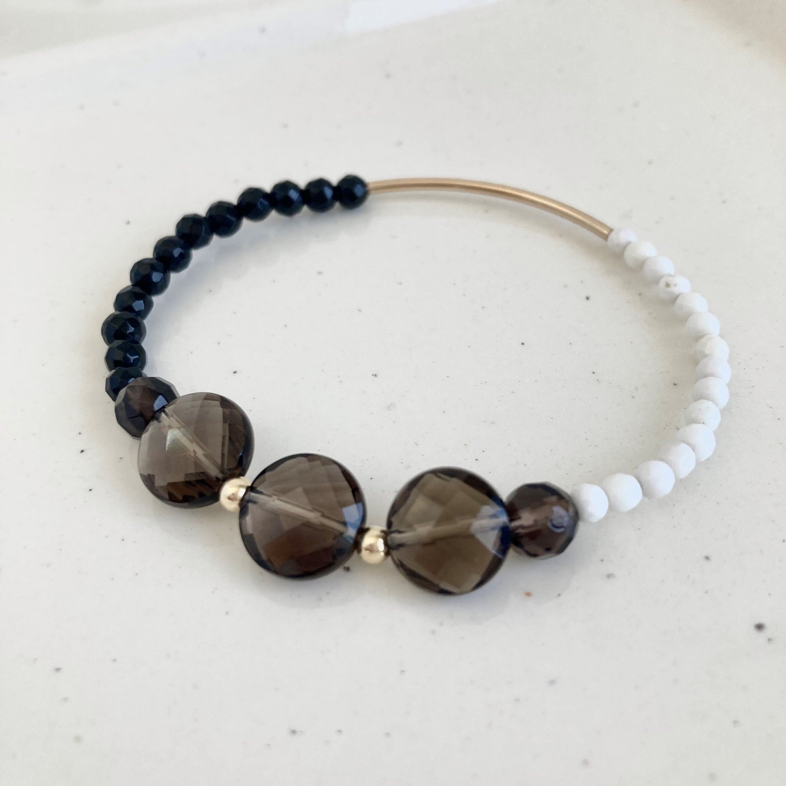 コインカット スモーキークォーツ ブレスレット | 天然石