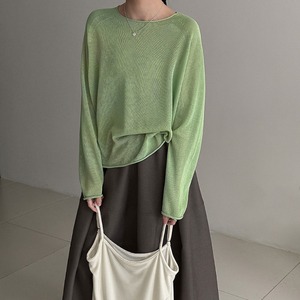 round-neck sheer knit　J00476
