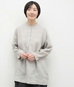 SUN VALLEY サンバレー / 製品染め リネン ヘンリーネック チュニック