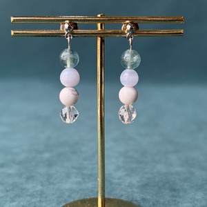 ブルーフローライトピアス