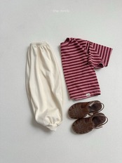 【取寄/韓国直送】minirobe 26/AT コジストライプ7部Tシャツ|秋服|韓国子供服