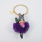 刺繍チャームブローチRabbit ballerina