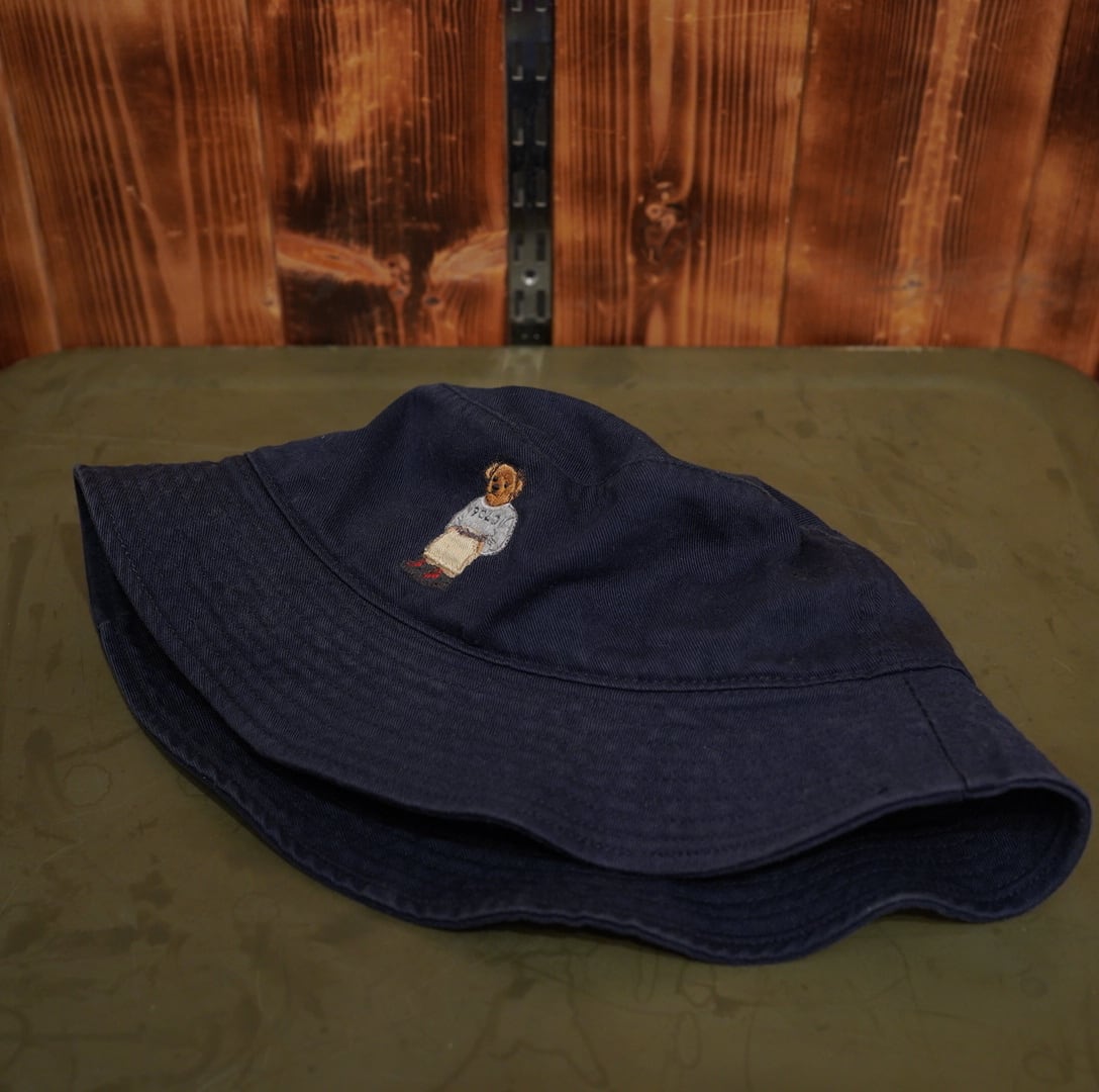 90s ralphlauren ポロベアー polo bear バケットハット ネイビー M/ラルフローレン