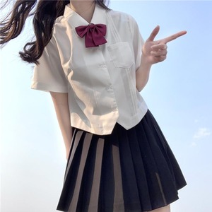 ✞ロリータJK制服 リボンホワイトショートシャツ or ハイウェストプリーツスカート 春夏秋冬 ✞✝✞ゴシック ゴスロリ SM ワンピース 黒 靴 大きいサイズ タイツ ヘッドドレス スカート バイブル 雑誌 本 タイツ アクセサリー ミリロリ 甘ロリ クラロリ 和ロリ エレガント 黒ロリ 姫ロリ 華ロリ BB-BB24411669441