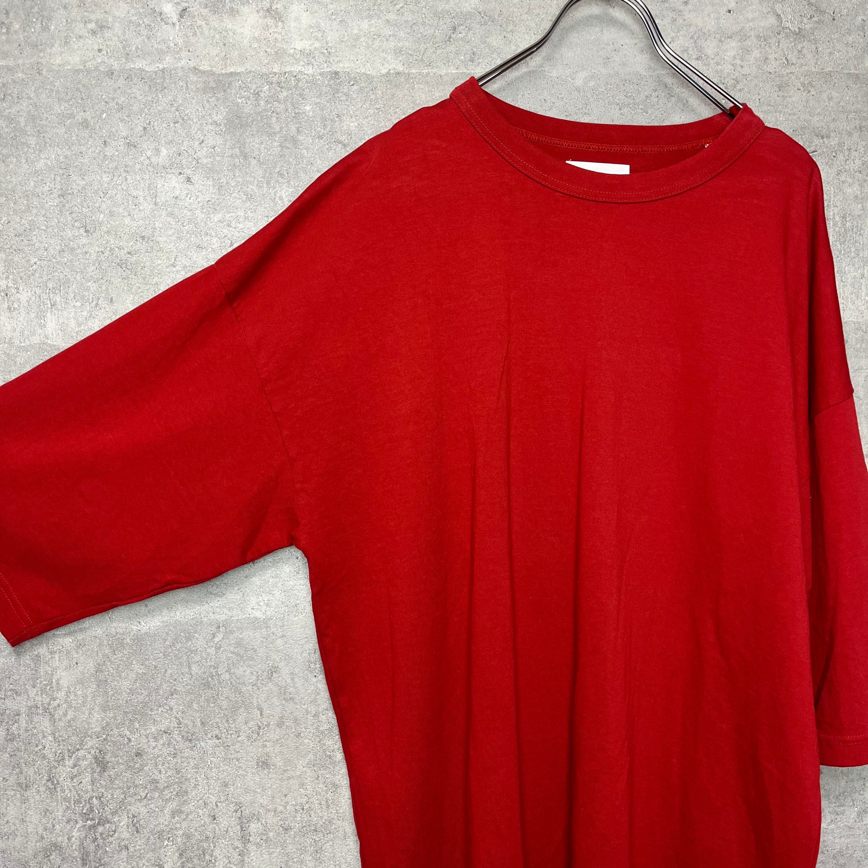 ルイス Lui's ビッグ Tシャツ 半袖 オーバーサイズTシャツ 赤 フリー ■ T01 【USED】