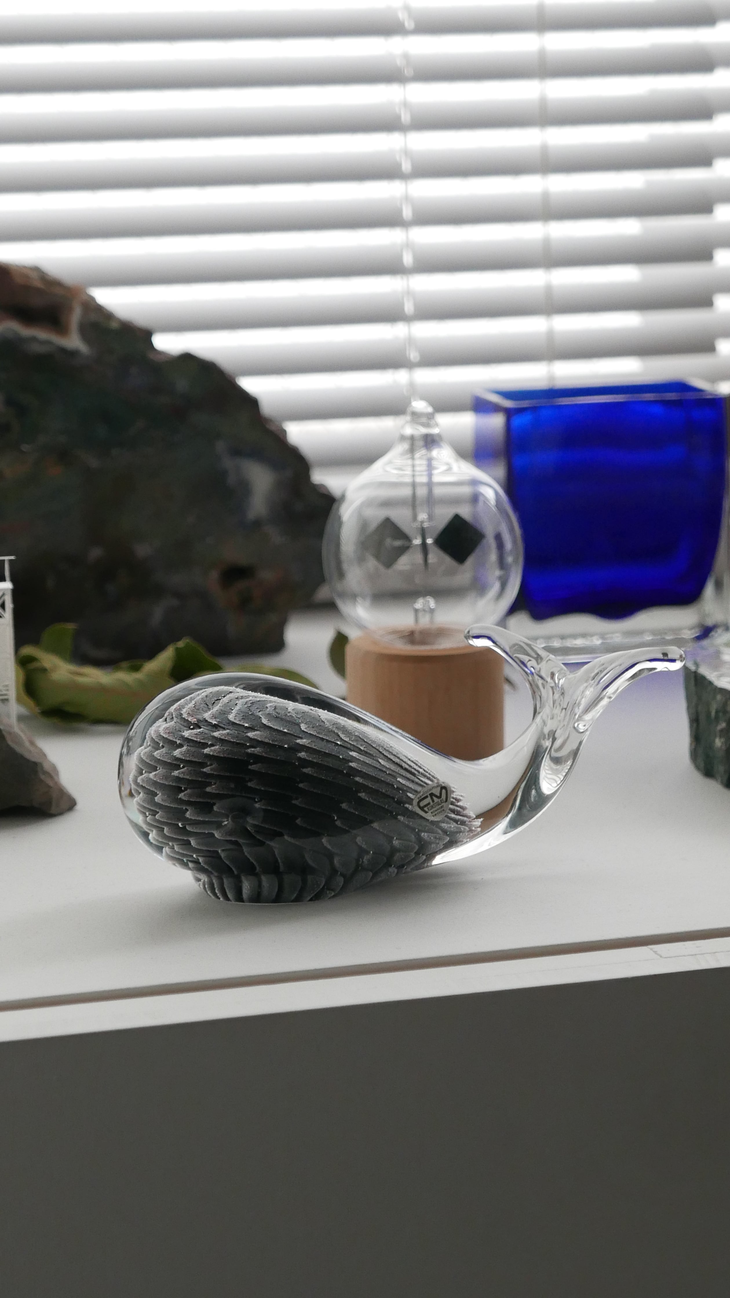 old swedish glass object , whale