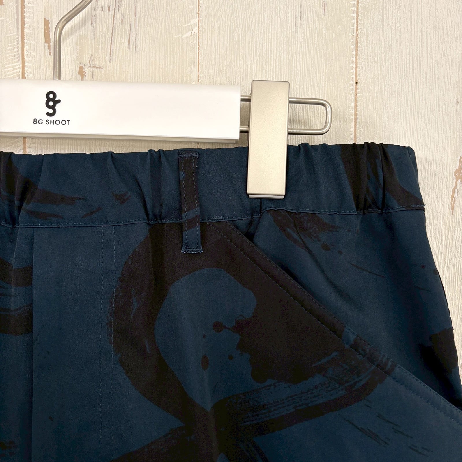 CALLIGRAPHY PATTERN SHORT PANTS -NAVY- | 8G SHOOT WEBSTORE