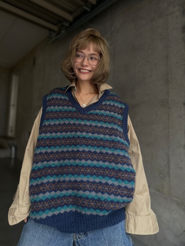 （KN626）80’s Levi’s all-over pattern knit vest