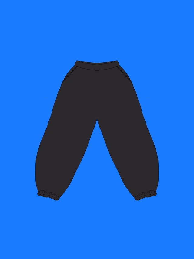 ヴィンテージスウェットロングパンツ　ブラック2