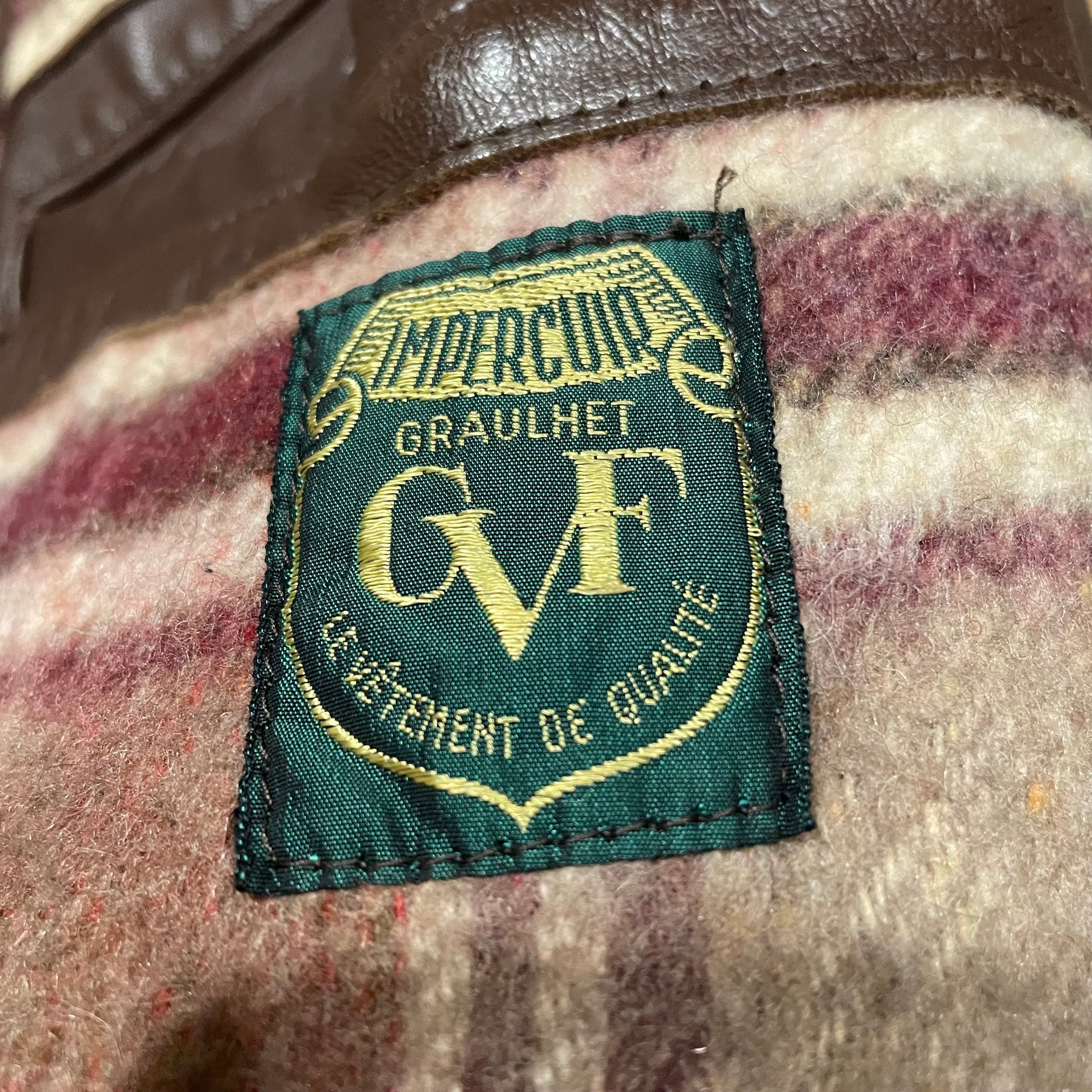 コルビジェジャケット FRANCE EURO 70s GVF IMPERCUIR フランス製 コルビジェジャケット レザー襟 L