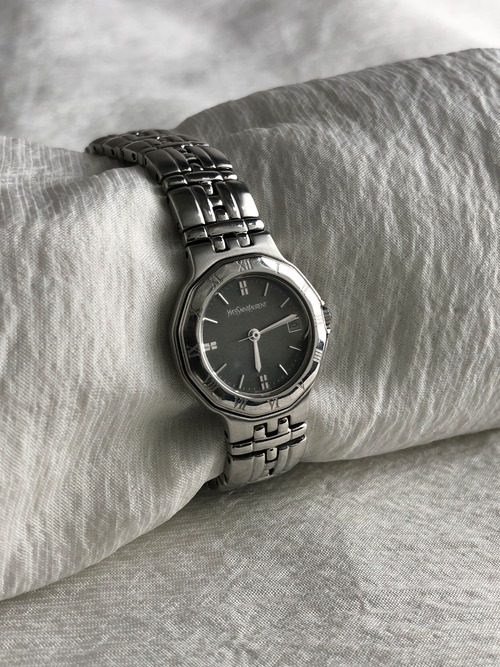 Yves Saint Laurent イヴ・サンローラン 腕時計 シルバー ステンレススチール 9613-H22714 クォーツ vintage ヴィンテージ オールド w3ynyr