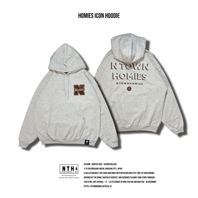 HOMIES ICON HOODIE color Ash