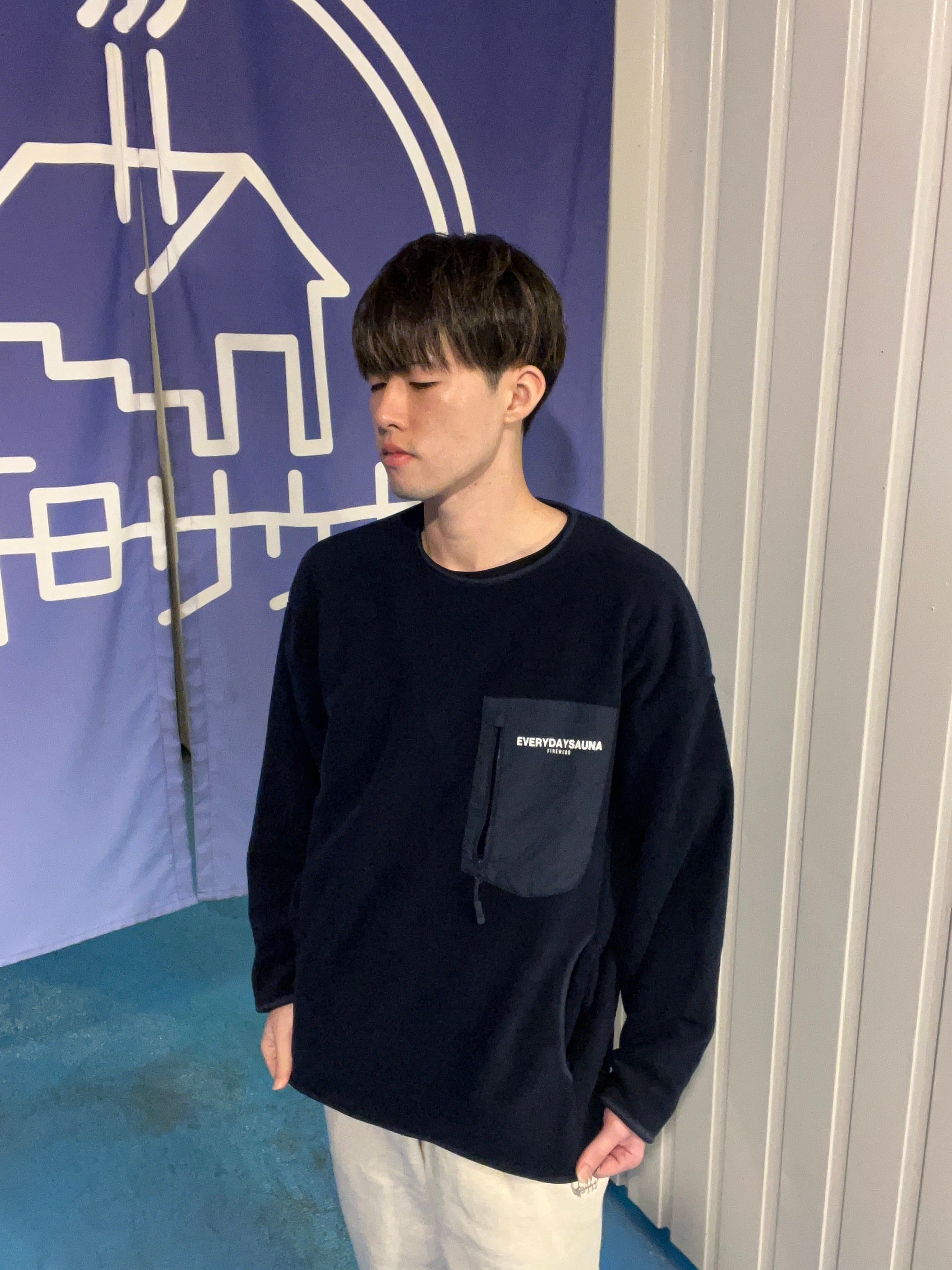 UNITED ARROWS×毎日サウナ×サウナ東京 オーバーサイズスタンドカラー