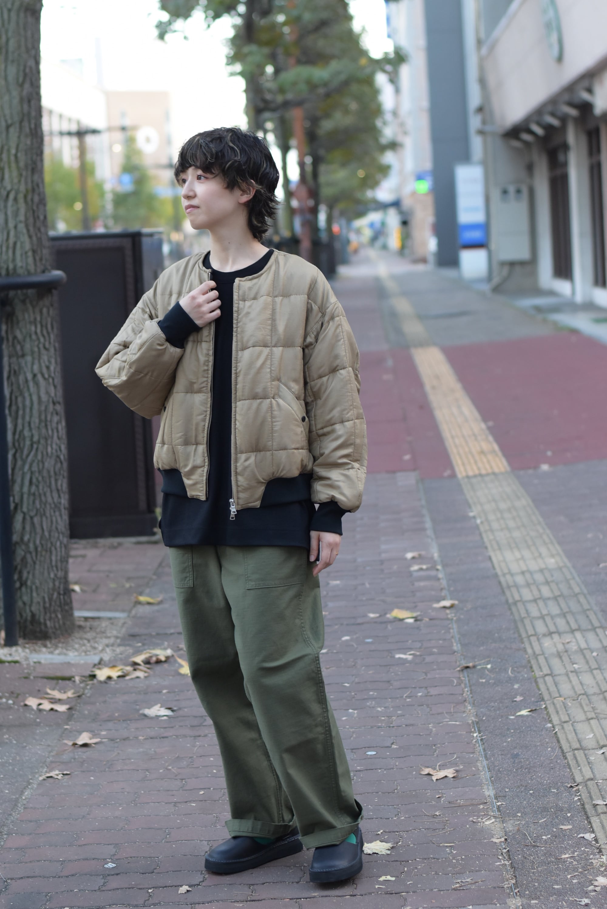 HAVERSACK】Silk Quilting No-Collar Blouson | theater(シアター)