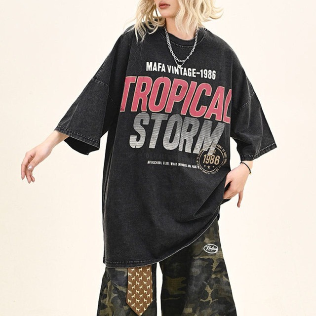 カレッジグラフィックオーバーTシャツ 1col   R01739