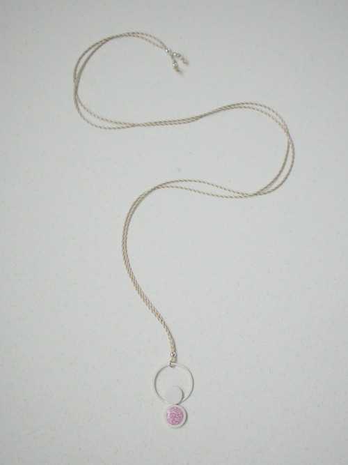【Jewelry】"Stone on the Beach" Necklace 005(Pink)