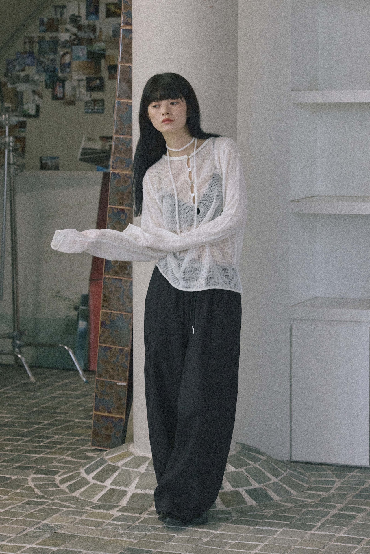 DU260704 Sheer Mohair Button Knit【一部予約商品10月中旬】