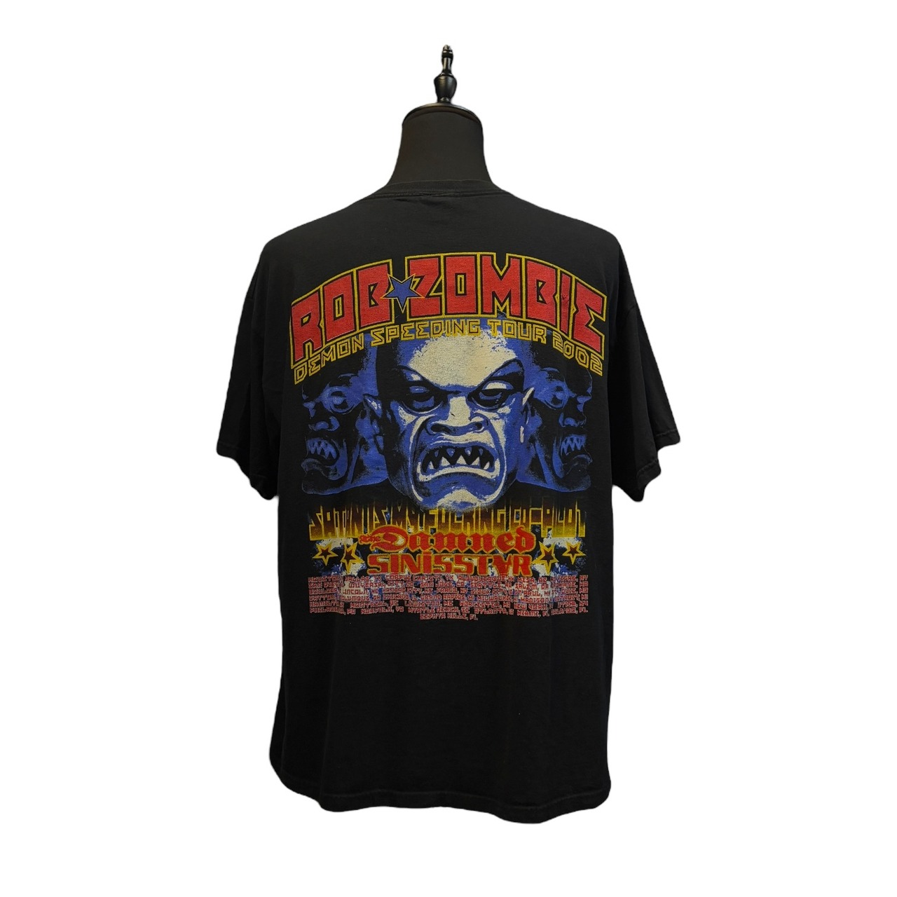 【ROB ZOMBIE DEMON SPEEDING TOUR 】ロブゾンビ デーモンスピーディングツアー 2002 Vintage Tシャツ ブラック XL