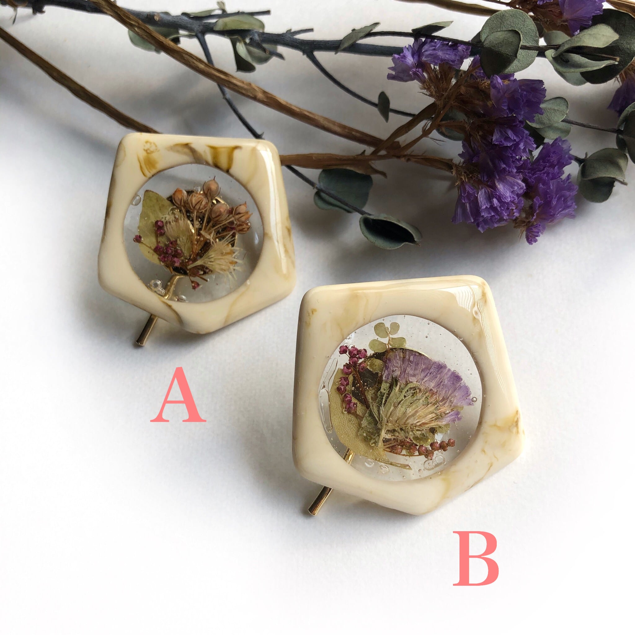 ポニーフック 押し花 ヘアアクセサリー