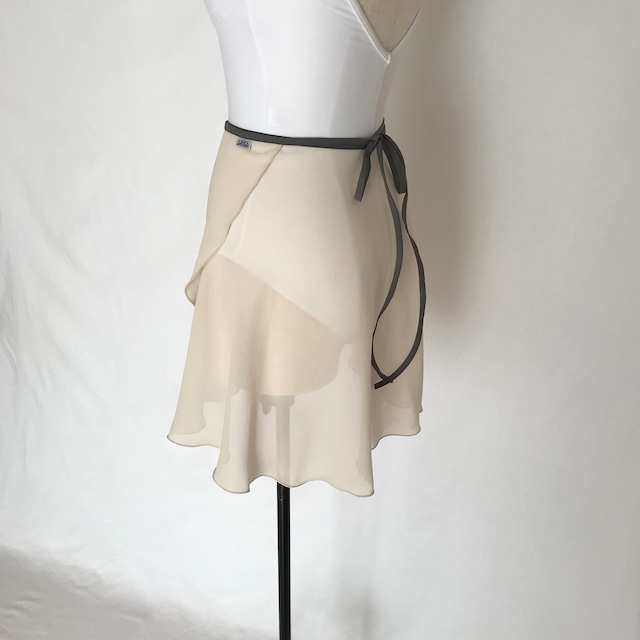 ❖"Fiorina" Ballet Wrap Skirt -  Vanilla with Gray Ribbon（ ヴァニラ・グレーリボン  ）