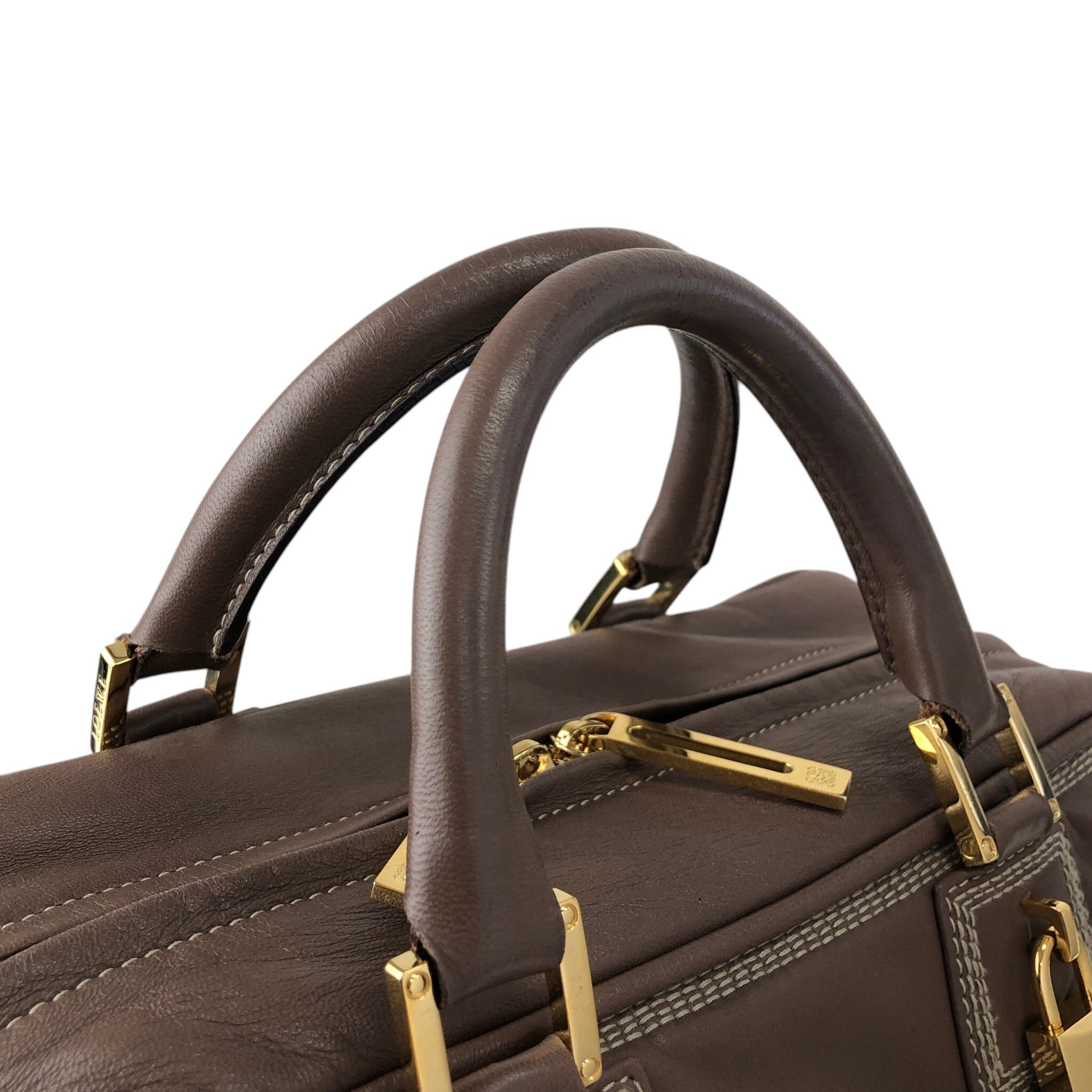 LOEWE ロエベ アマソナ28 ハンドバッグ ブラウン アナグラム レザー