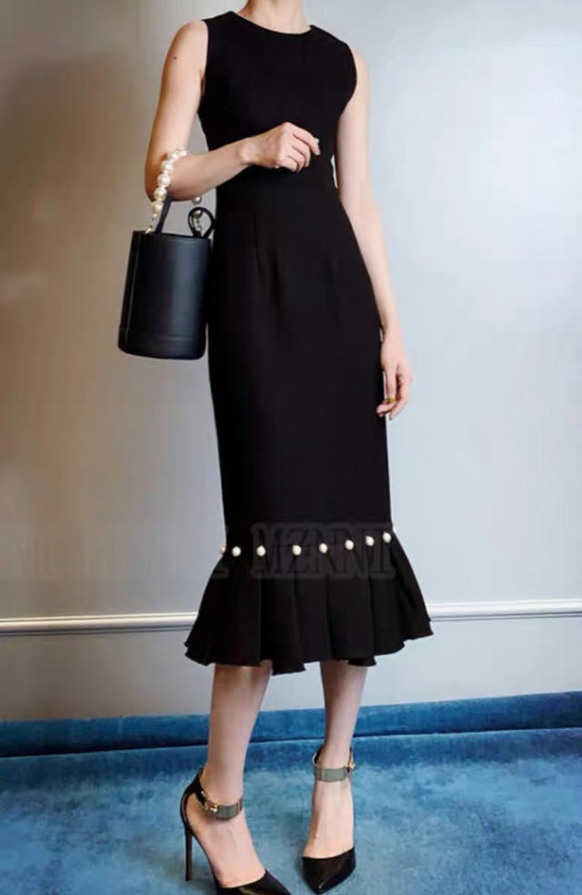 エレガントパールロングワンピース