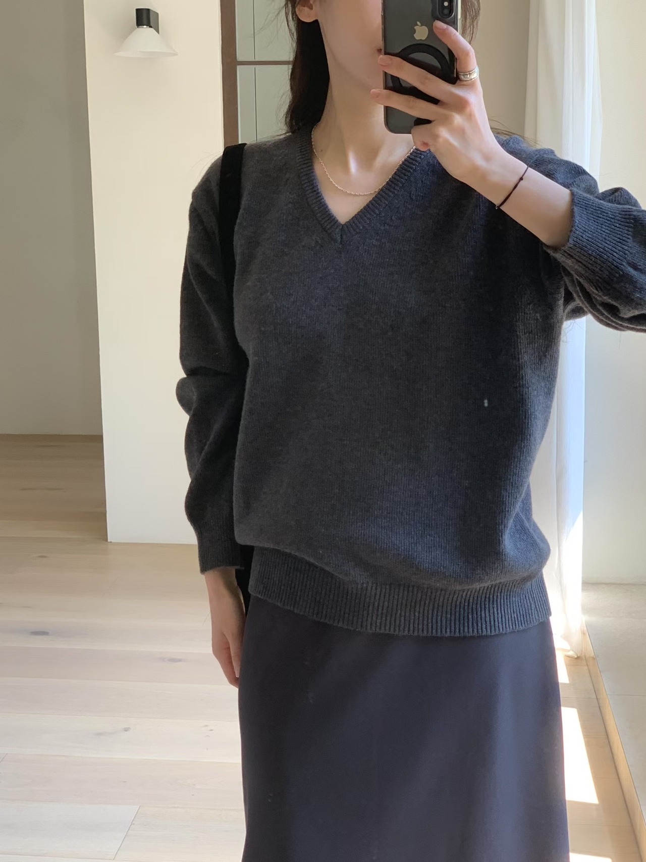 (予約) fl lanel / Cashmere V neck knit 4color